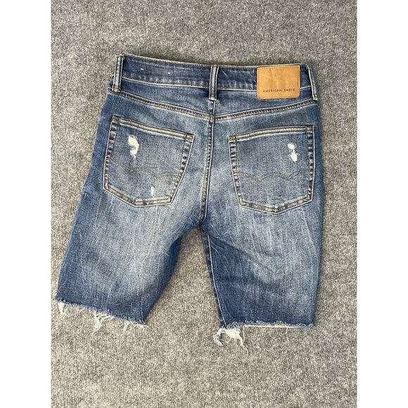 American Eagle mens size 28 airflex + denim jean shorts Distressed pre-owned - Picture 13 of 16